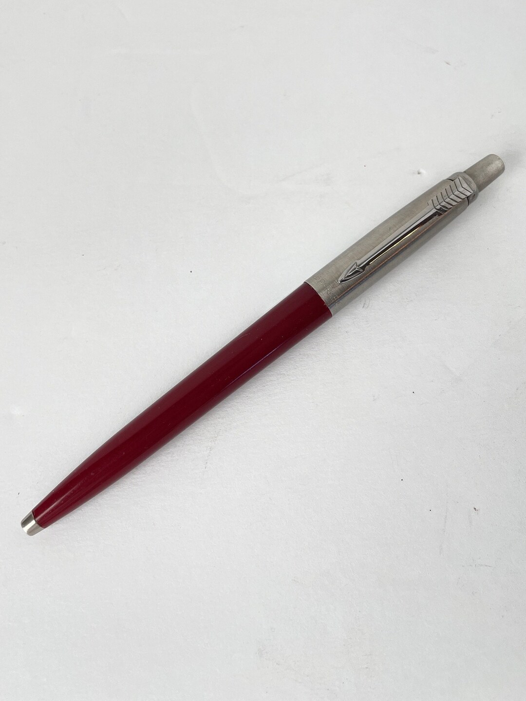 Parker Pen Jotter Vintage Ballpoint Maroon Silver Chrome Needs Refill Etsy