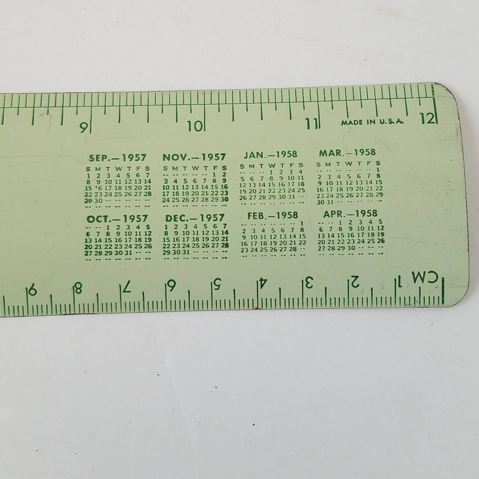 Metal Ruler Vintage Advertising Bank of Logansport Green 1950s Etsy
