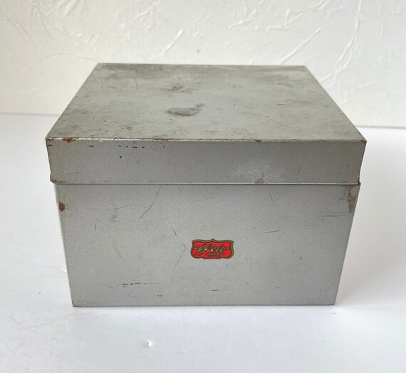 Vintage Weis Metal File Box Recipe Index Card Photo Storage Etsy