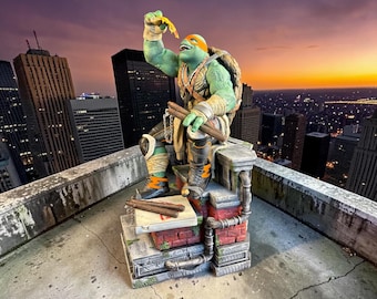 Tortugas Ninja Adolescentes Mutantes Michelangelo Fuera de las Sombras Serie de Películas Cómics Máscara Naranja Bandana Figura de Tortuga Ninja Skateboarding