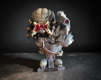Figura de ciencia ficción Predator Bust - Artículo de colección, Alien Yautja pintado a mano