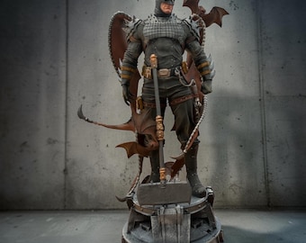 Batman figure, collectible statue, Bat-axe, bat, comic book