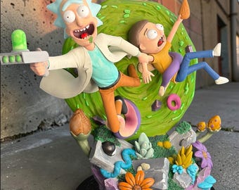 Figura coleccionable de Rick y Morty, serie de dibujos animados de ciencia ficción clásica, mundos paralelos.