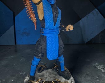 Figura de fantasía de Mortal Kombat Maestro del hielo frío Tobogán de hielo Coleccionable Videojuego Escultura Sub Zero Lucha