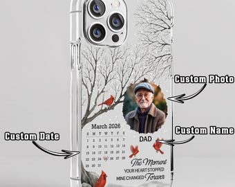 Personalized The Moment Your Heart Stopped Cardinals And Bare Trees  Clear Phone Case, Custom Name Gift For Loss Of Loved One, iPhone 17 16
