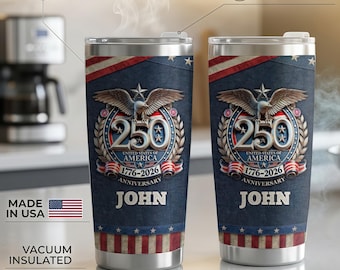 Personalized USA Eagles 250th Anniversary Semiquincentennial 1776-2026 20ozTumbler, Custom Name Patriotic Gift, US Commemorative Gift