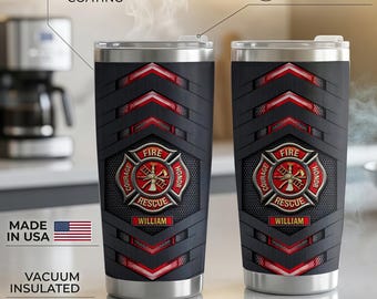 Personalized To My Firefighter Hero Bravery and Courage 20oz Tumbler, Custom Name Firefighter Gift, Appreciation Gift for Firefighter