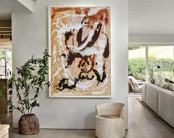 Neutral Organic Minimal Wall Art – Natural Soil Pigment Abstract (Digital Download)