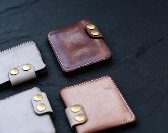 Handgemaakte lederen kaarthouder slanke portemonnee portemonnee portemonnee visitekaartjes etui echte koeienhuid portemonnee Cadeau voor hem Minimalistisch