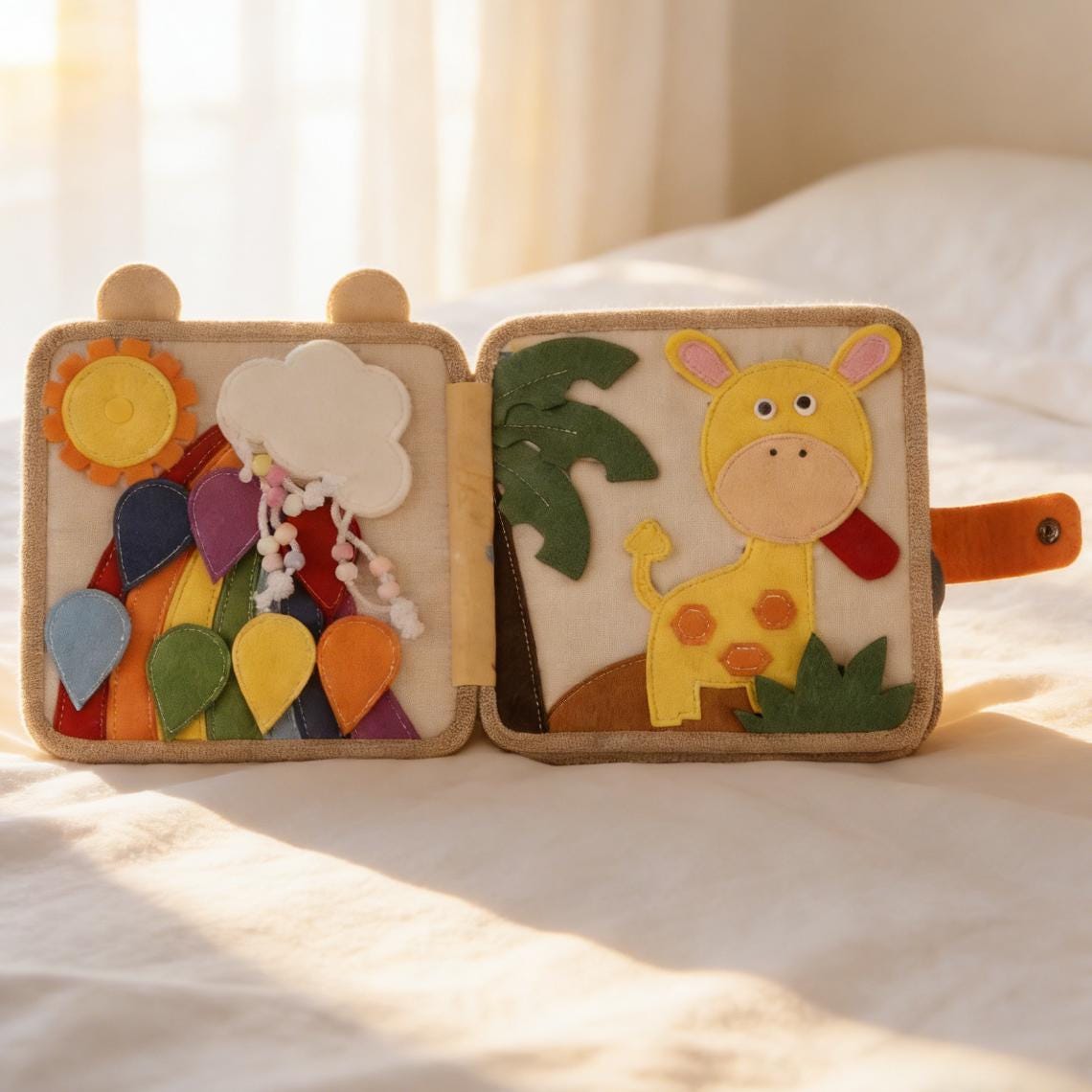 Handmade Felt Baby Busy Book, Montessori Sensory Activity Book for ...