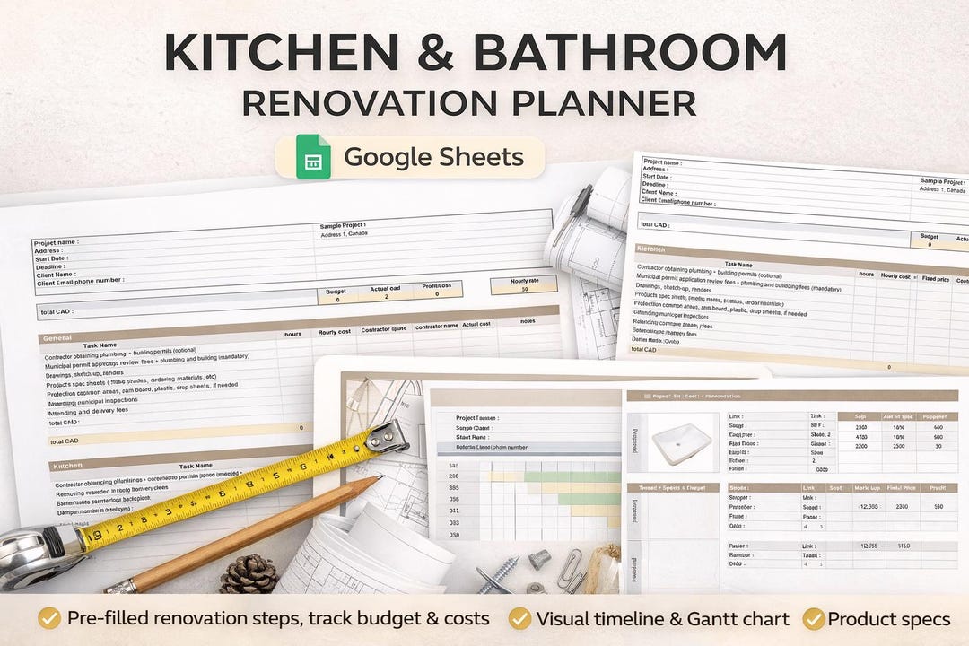 Spec Table Timeline Kitchen and Bath Remodel Planner, Budget and Timeline, Product Spec ...