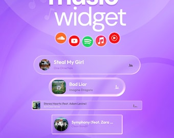 Frosted Glass Spotify Music Widget for Twitch, Youtube & Kick | Minimal Song Stream Overlay | Streamelements OBS