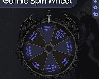 Gothic Spin Wheel Widget | VTuber Twitch Widget | Wheel of Fortune Widget | StreamElements