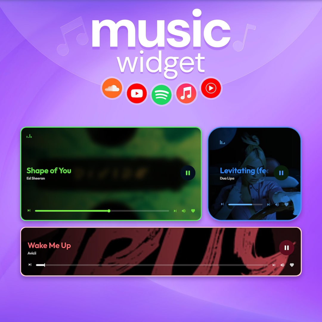 Simple Spotify Music Widget for Twitch, Youtube & Kick | Song Stream ...