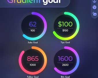Rainbow Circular Goal Widget | Animated Radial Progress Bar | Custom Gradient Colors | StreamElements OBS