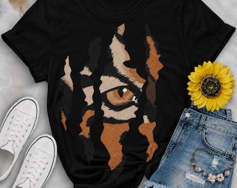 T-shirt tijgeroogklauw | T-shirt met felle dierenprint