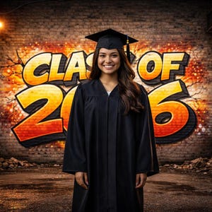 Class of 2026 Graffiti Backdrop | Urban Senior Graduation Photo Overlay (Digital Download)
