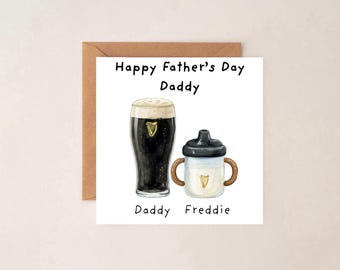Personalised Father’s Day Card, Daddy Pint Stout Father’s Day Card