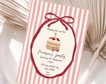Jellycat Cake Birthday Invitation Template (Digital Download)