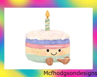Jellycat Birthday Cake Clipart, PNG (Digital Download
