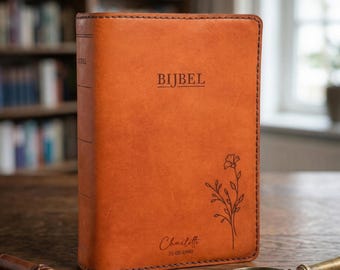 Hand-Stitched Leather JW Bible Cover, New World Translation, Personalized Name/Date