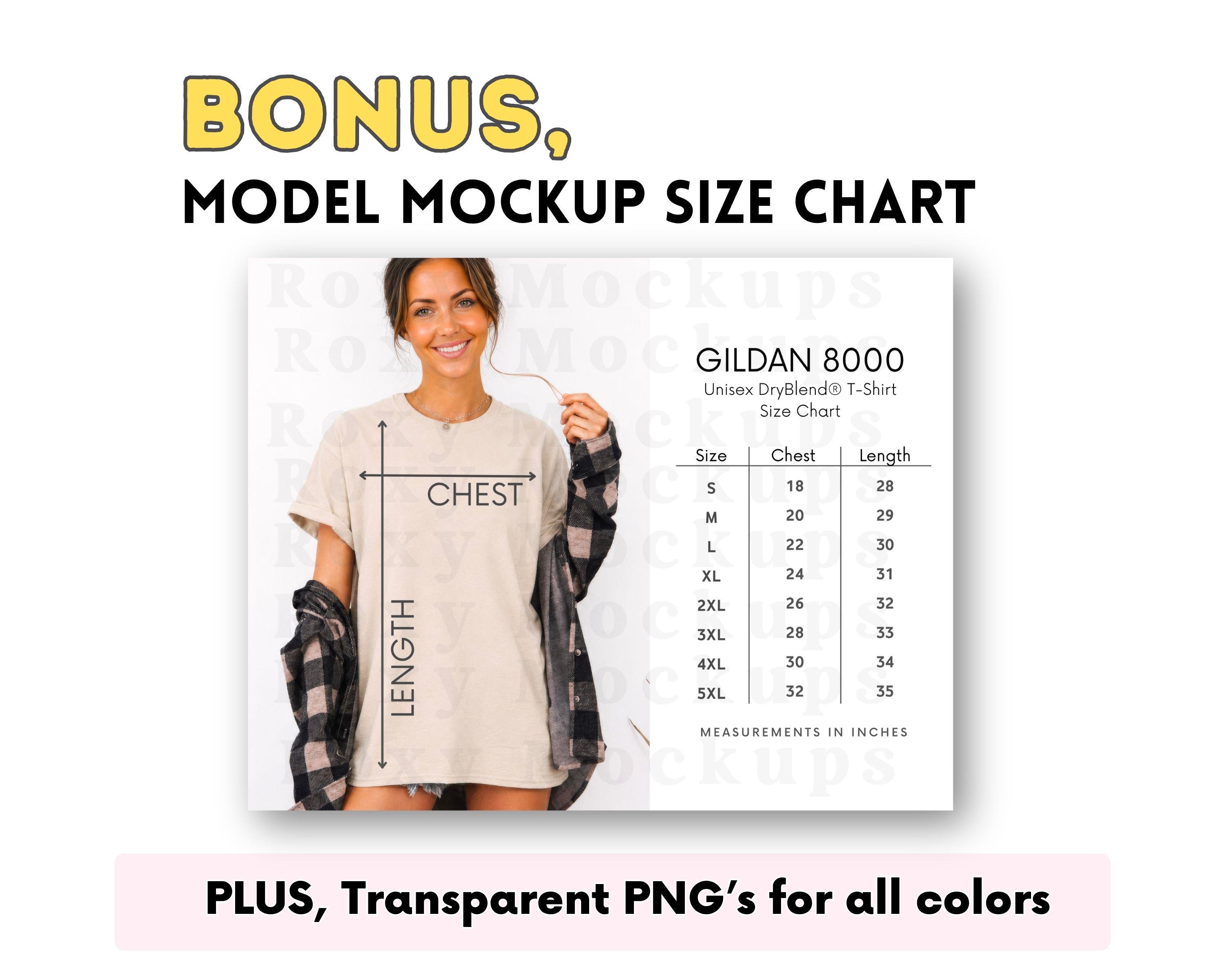 Gildan 8000 Color Chart | EDITABLE Canva Template | 8000 Unisex ...