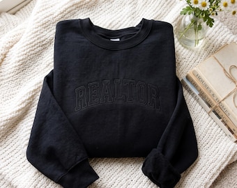 Embroidered Realtor Sweatshirt: Cotton Blend Crewneck, Real Estate Agent Gift