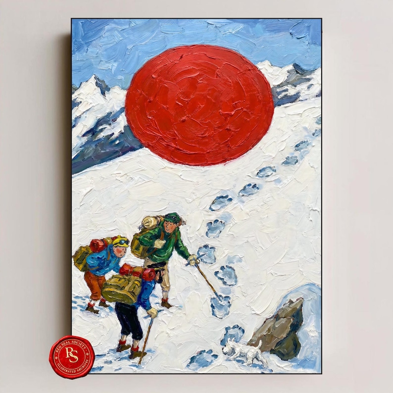 Tintin in Tibet Poster, Tintin au Tibet Poster, Tintin Poster, Tintin Wall Art, Tintin Print, Adventures of Tintin Art, Tintin Fan Gift