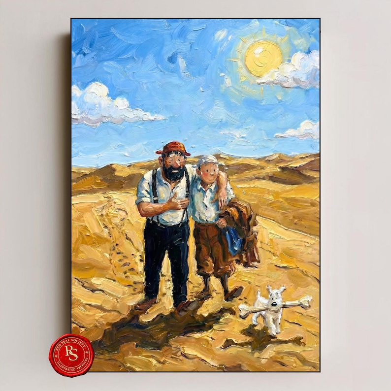 Tintin and Haddock Poster, Tintin Wall Art, Tintin Print, Adventures of Tintin Art, Belgian Comic Decor, Tintin Fan Gift, Tintin Decor, Gift