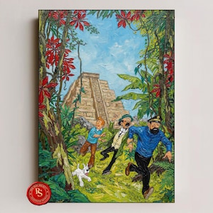 Tintin and the Picaros Poster, Tintin et les Picaros Poster, Tintin Poster, Tintin Wall Art, Tintin Print, Adventures of Tintin Art, Tintin Fan Gift