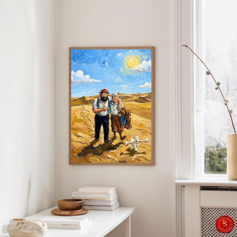 Tintin and Haddock Poster, Tintin Wall Art, Tintin Print, Adventures of Tintin Art, Belgian Comic Decor, Tintin Fan Gift, Tintin Decor, Gift