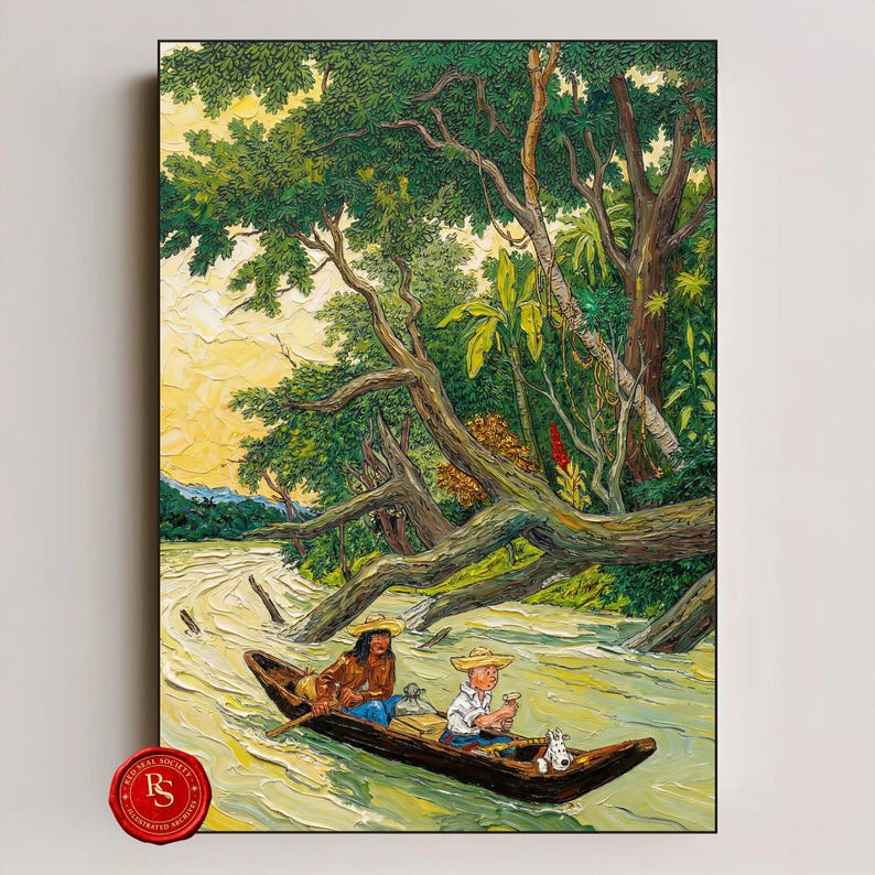 The Broken Ear Poster, L'Oreille cassée Poster, Tintin Poster, Tintin Wall Art, Tintin Print, Adventures of Tintin Art, Tintin Fan Gift