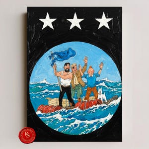 The Red Sea Sharks Poster, Coke en stock Poster, Tintin Poster, Tintin Wall Art, Tintin Print, Adventures of Tintin Art, Tintin Fan Gift
