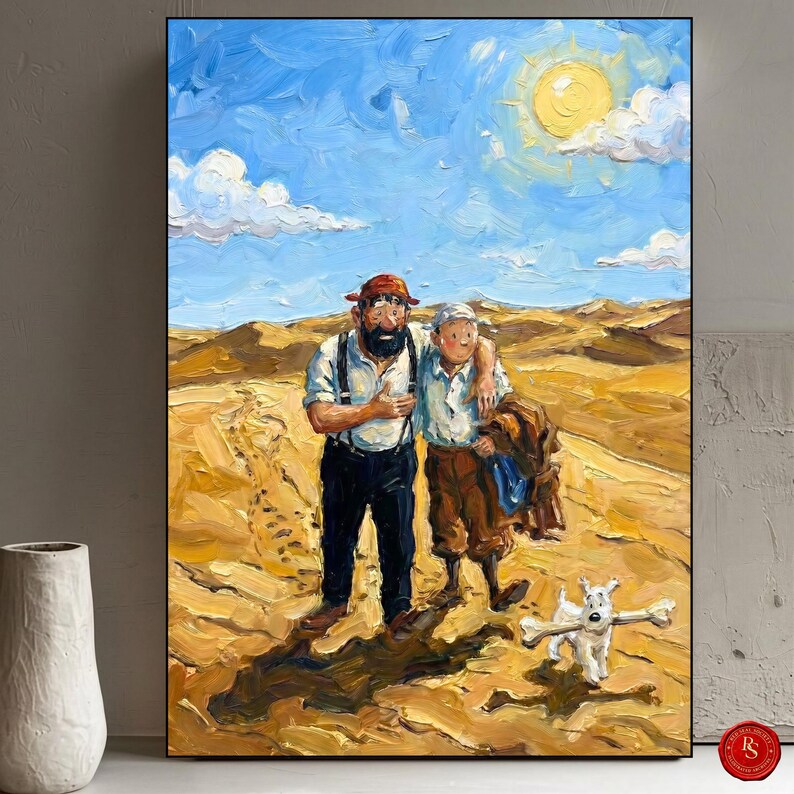 Tintin and Haddock Poster, Tintin Wall Art, Tintin Print, Adventures of Tintin Art, Belgian Comic Decor, Tintin Fan Gift, Tintin Decor, Gift