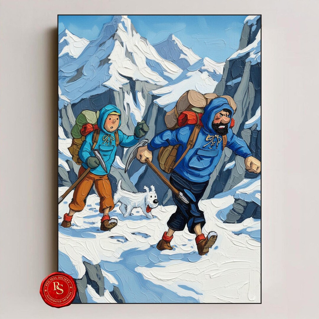 Tintin Wall Art – Alpine Expedition – Vintage Comic Art Print ...