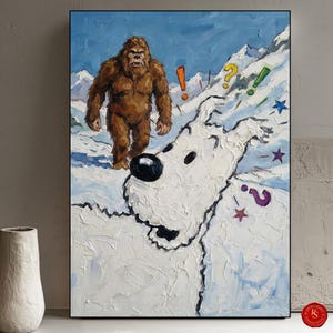 Snowy Poster Snow, Tintin Wall Art, Tintin Print, Adventures of Tintin Art, Belgian Comic Decor, Tintin FanGift, Tintin Decor, Digital