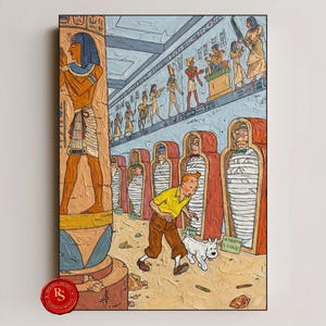 Cigars of the Pharaoh Poster, Les Cigares du Pharaon Poster, Tintin Poster, Tintin Wall Art, Tintin Print, Adventures of Tintin Art, Tintin Fan Gift