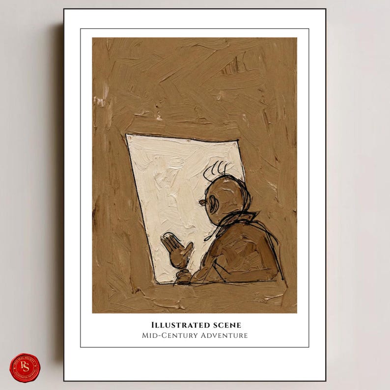 Tintin and Alph-Art Poster, Tintin et l'Alph-Art Poster, Tintin Poster, Tintin Wall Art, Tintin Print, Adventures of Tintin Art, Tintin Fan image 2