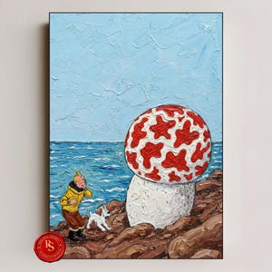 The Shooting Star Poster, L'Étoile mystérieuse Poster, Tintin Poster, Tintin Wall Art, Tintin Print, Adventures of Tintin Art, Tintin Fan Gift