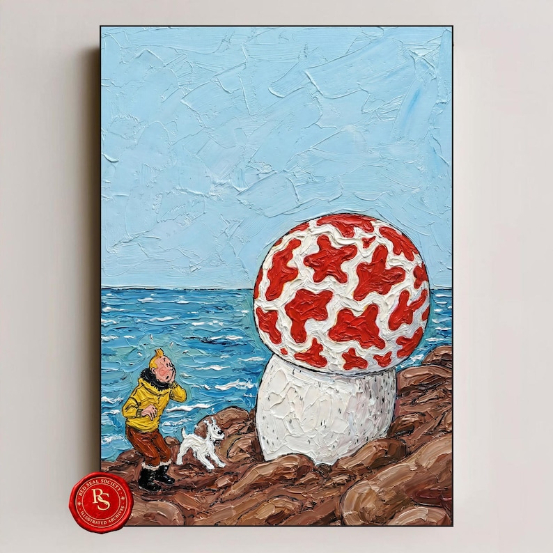 The Shooting Star Poster, L'Étoile mystérieuse Poster, Tintin Poster, Tintin Wall Art, Tintin Print, Adventures of Tintin Art, Tintin Fan Gift