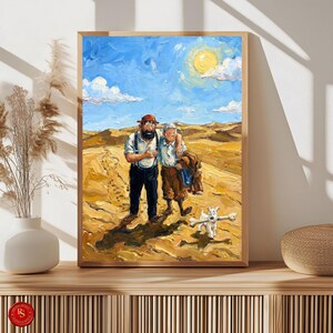 Tintin and Haddock Poster, Tintin Wall Art, Tintin Print, Adventures of Tintin Art, Belgian Comic Decor, Tintin Fan Gift, Tintin Decor, Gift