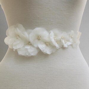 Cintura Fascia Per Vestito Con Fiore In Pizzo - Nastro Arredo Per Abiti Sposa, Matrimonio E Cerimonia - 3