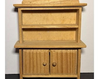 Armario esquinero en miniatura para casa de muñecas a escala 1:12, liso, sin pintar.