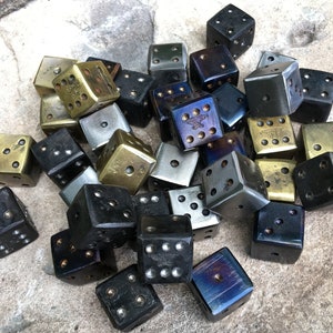 Pair of Hand-forged Steel Dice image 1
