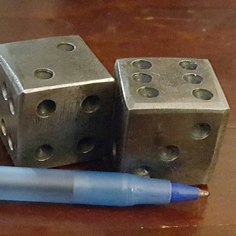 Pair of Hand-forged Steel Dice image 5