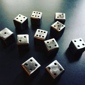 Pair of Hand-forged Steel Dice image 3