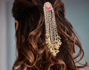 Broche tradicional indio para el cabello de novia AALA - Joyería nupcial - Accesorio para el cabello - Joyería artesanal - Joyería india - Joyería nupcial - Regalo para ella