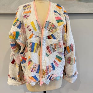 Shabby vintage quilt coat- size M-1X