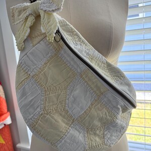 Extra Large vintage quilt bum/fanny/sling bag with patterned strap
