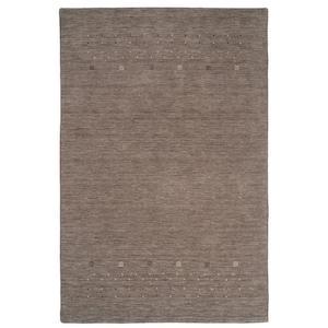 Loom Knotted Gabbeh Wool Rug – Taupe Brown Minimalist Rug, Handmade Modern Tribal Carpet, Neutral Wool Area Rug, Custom Size Rug